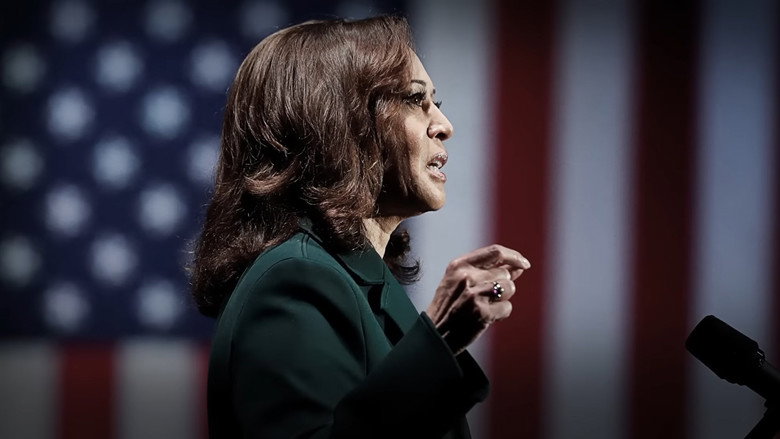 The Choice 2024: Harris vs. Trump backdrop 4