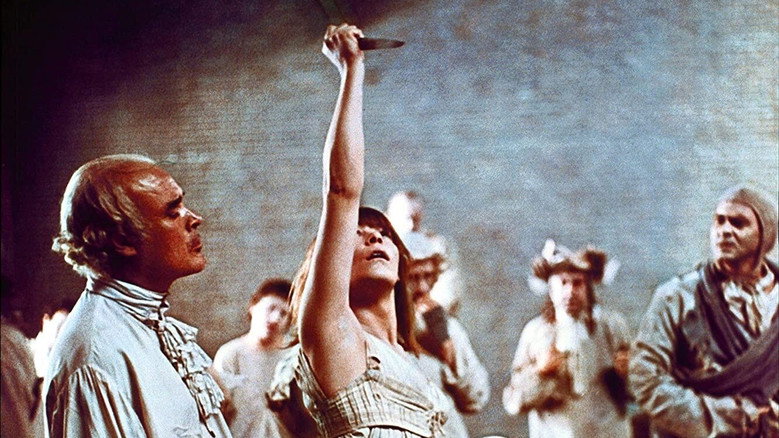 The Persecution and Assassination of Jean-Paul Marat as Performed by the Inmates of the Asylum of Charenton Under the Direction of the Marquis de Sade backdrop 4