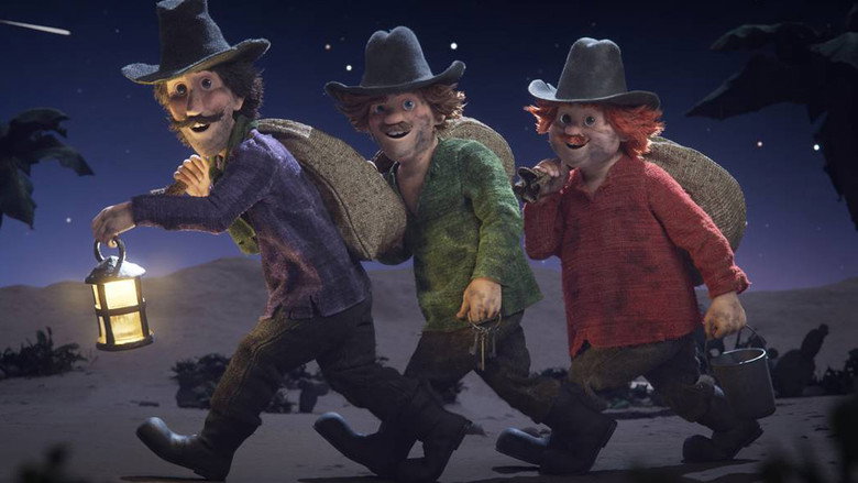 Three Robbers and a Lion backdrop 3