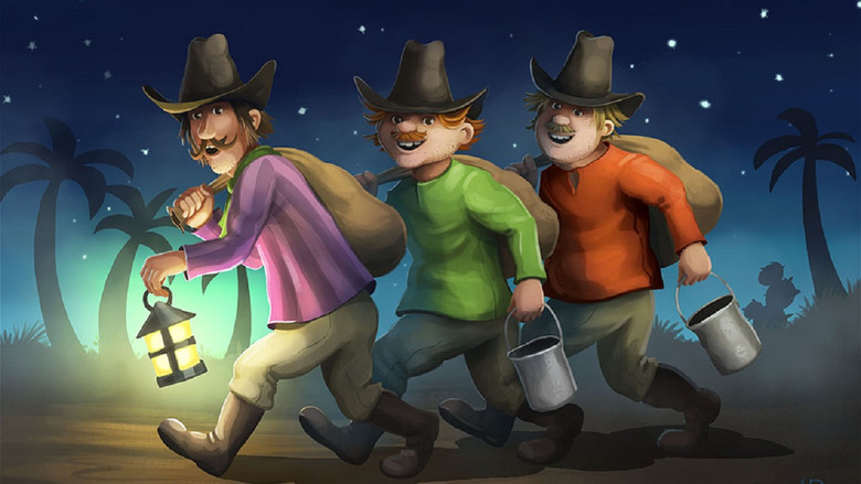 Three Robbers and a Lion backdrop 4