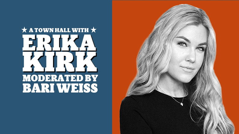 A Town Hall with Erika Kirk backdrop 1