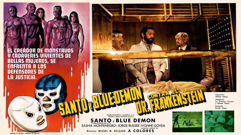 Santo and Blue Demon vs. Dr. Frankenstein backdrop 2