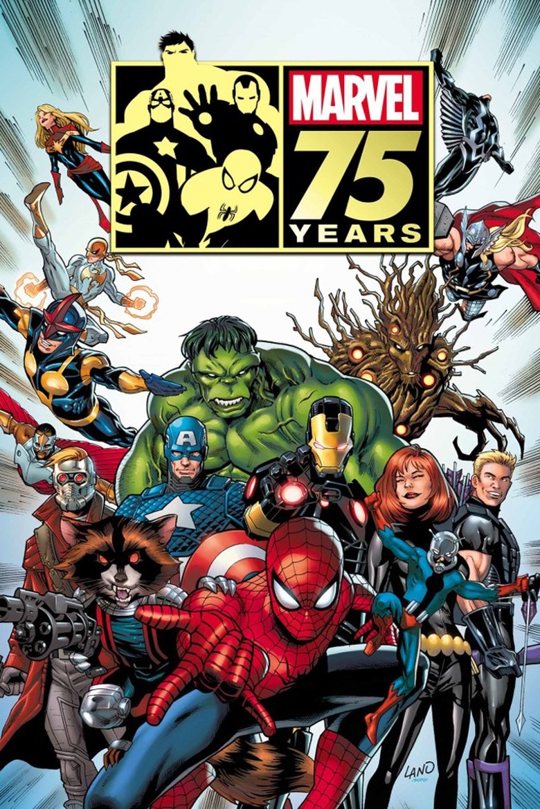 Film poster for The Marvel Universe Expands: Marvel 75th Anniversary.