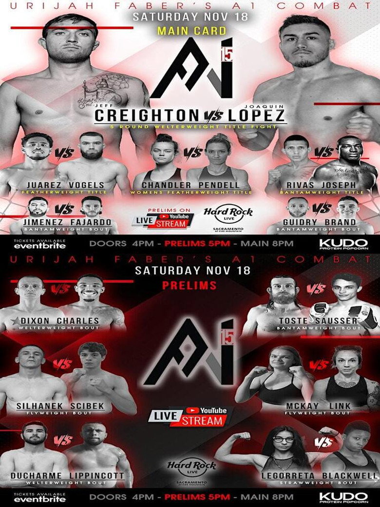 Urijah Faber's A1 Combat 15 poster