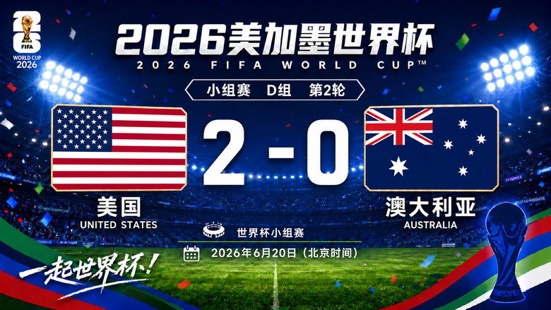 D组 第2轮 美国2-0澳大利亚 görseli
