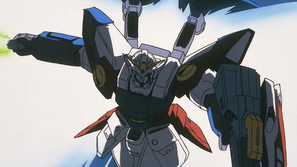 Still image for Mobile Suit Gundam Wing season 1 episode 41: Crossfire at Barge Still image for Mobile Suit Gundam Wing season 1 episode 41: Crossfire at Barge