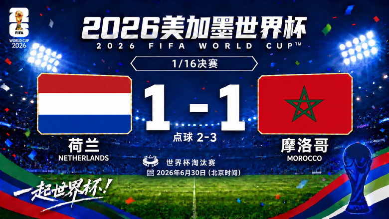 1/16决赛 荷兰1-1摩洛哥（点球2-3） görseli