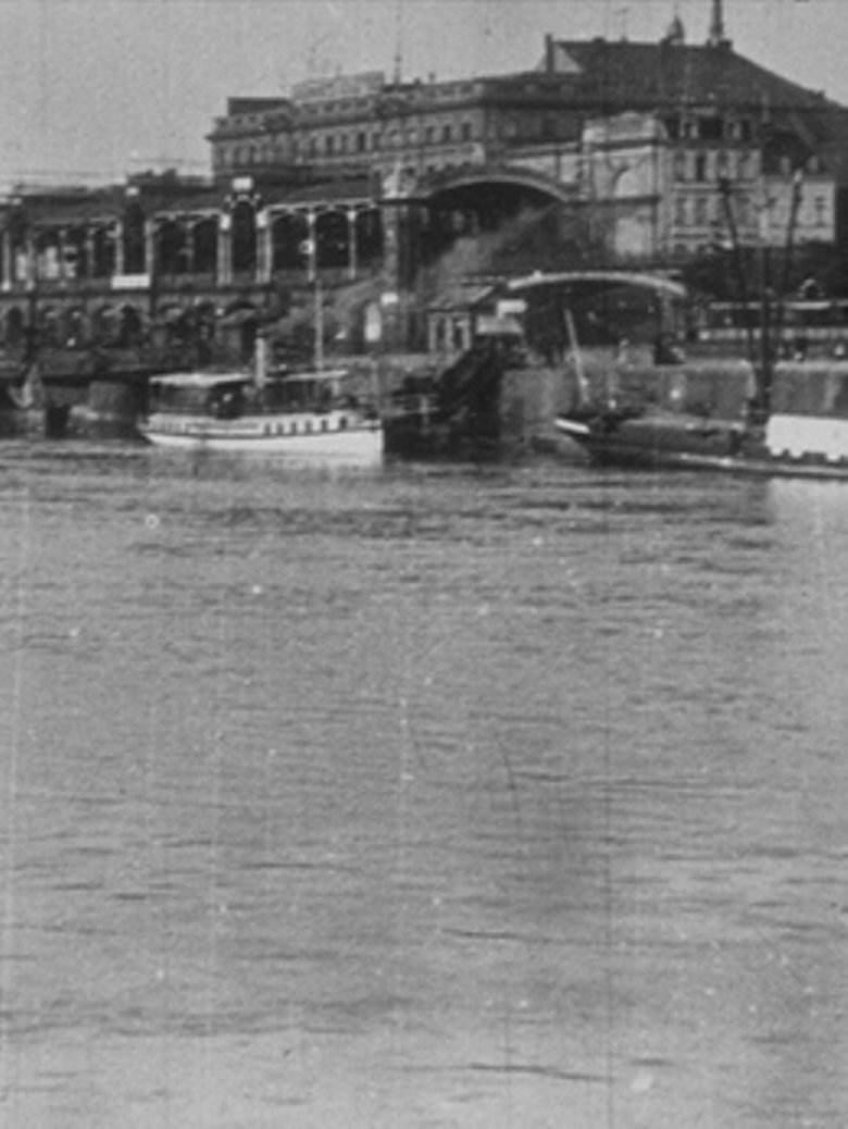 Panorama pris d'un bateau main poster