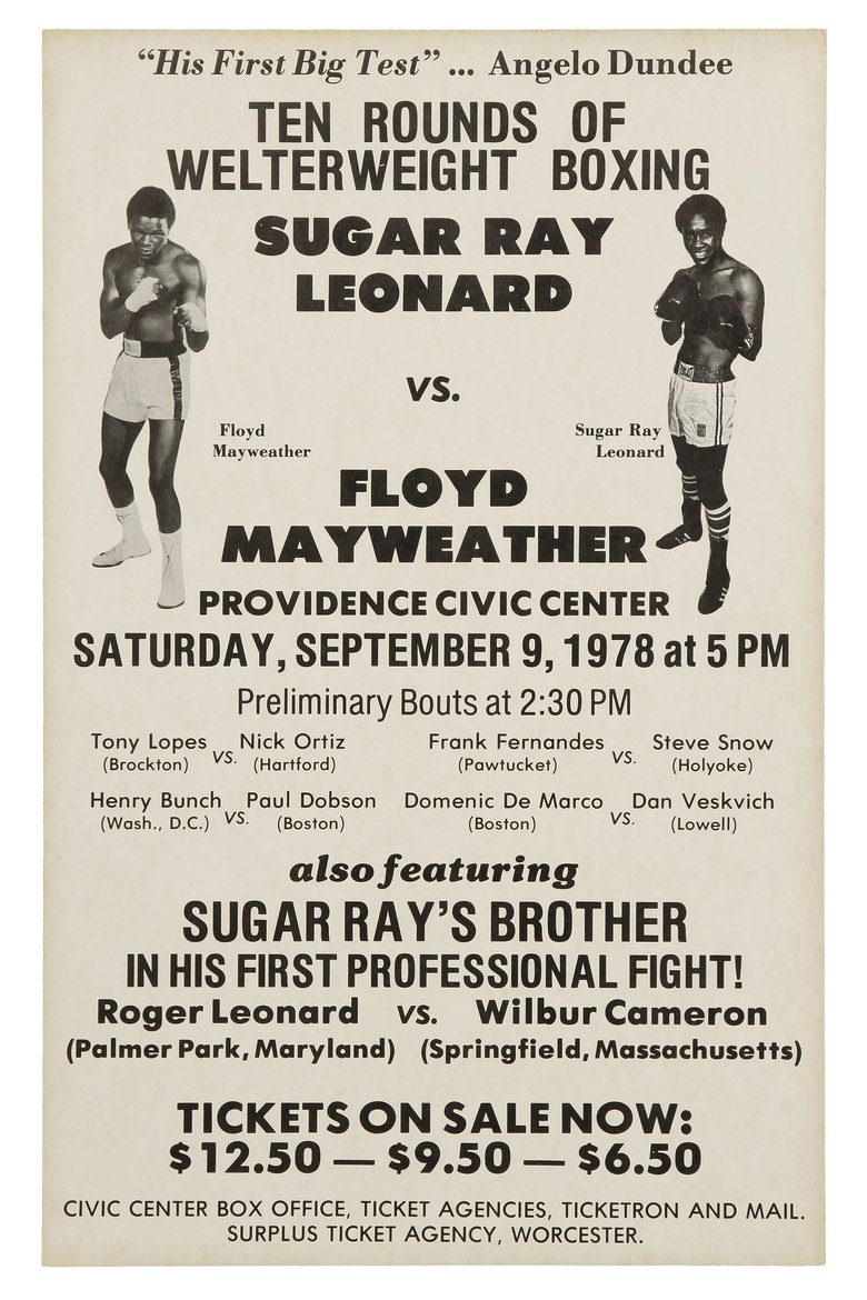 Sugar Ray Leonard vs. Floyd Mayweather Sr poster