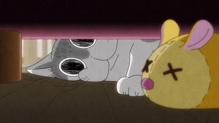 Still image for Nights with a Cat season 1 episode 23: Night 23: Cat peeking under the sofa