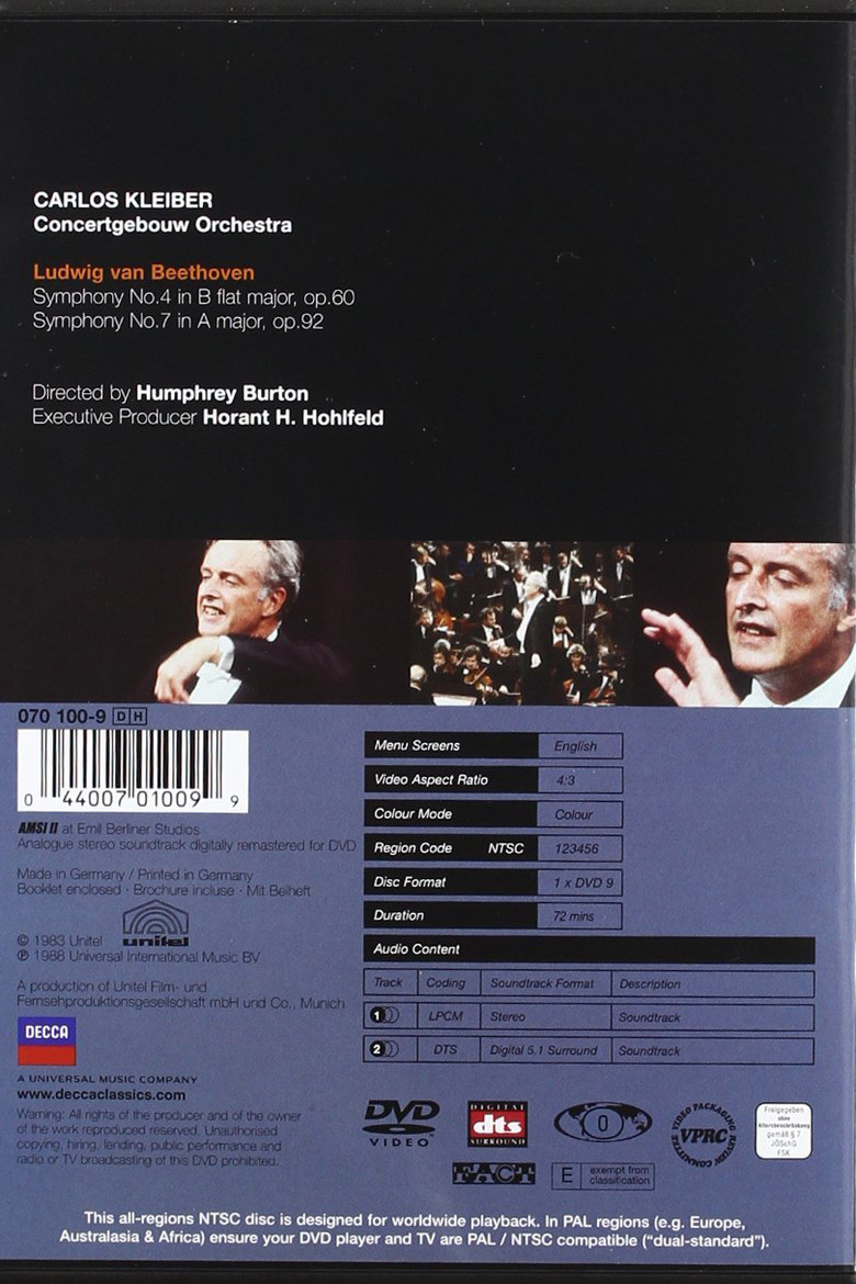 Imatge de Carlos Kleiber: Beethoven - Symphonies 4 & 7