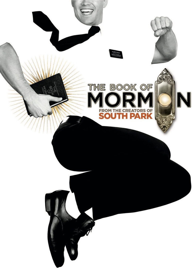 The Book of Mormon on Broadway backdrop