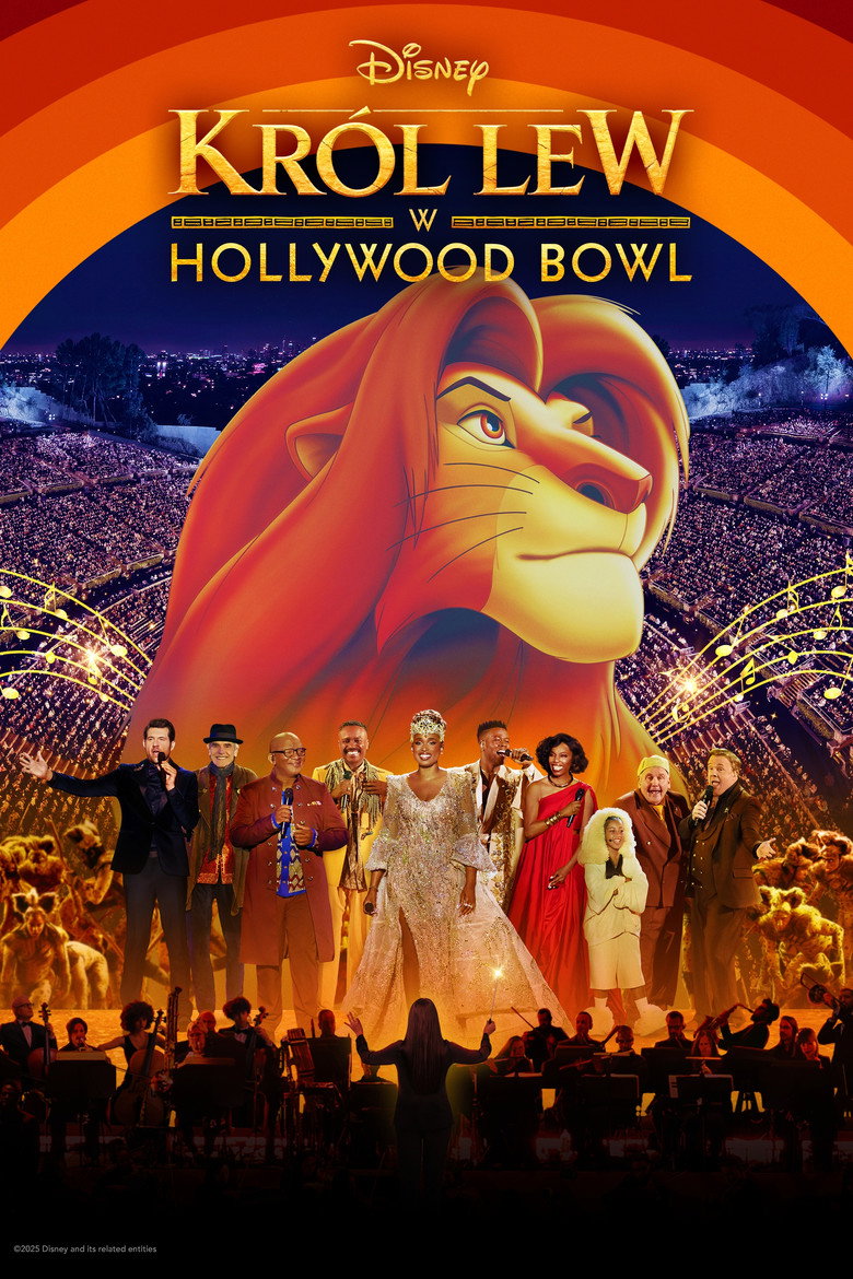 Plakat filmu Król Lew w Hollywood Bowl