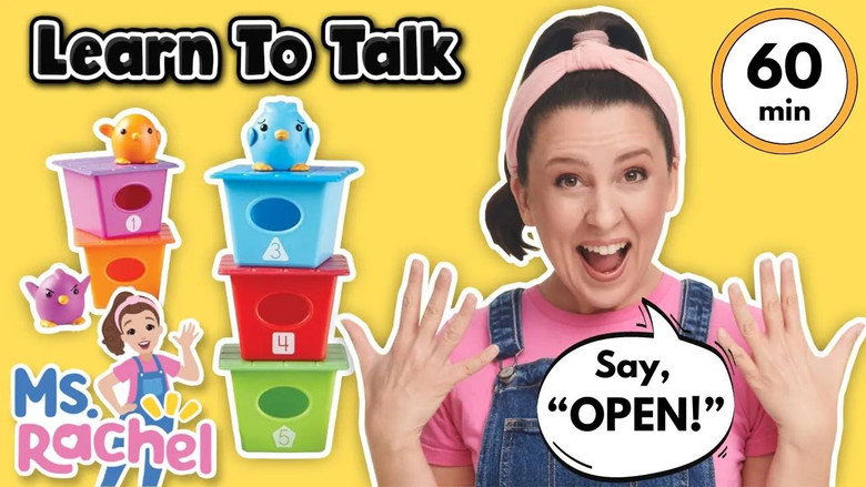 Learn To Talk with Ms Rachel - Toddler Learning Video - Learn Colors, Numbers, Emotions & Feelings görseli