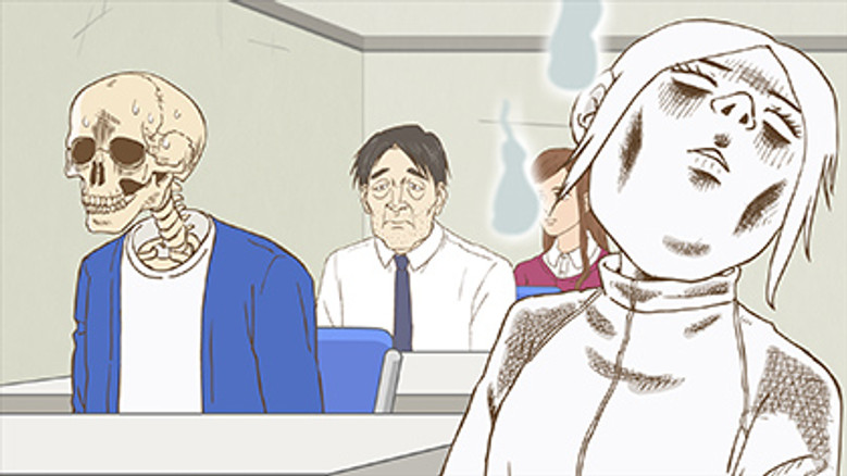 Still from Skull-face Bookseller Honda-san - Season 1 Episode 4