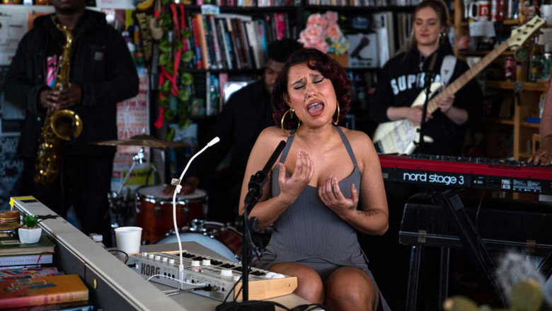 Backdrop from RAYE: Tiny Desk Concert