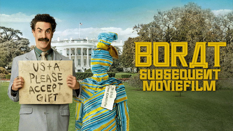 Still from the movie Borat Subsequent Moviefilm: Delivery of Prodigious Bribe to American Regime for Make Benefit Once Glorious Nation of Kazakhstan