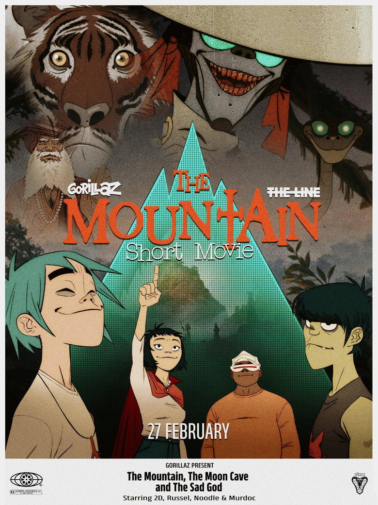Affiche de Gorillaz Present: The Mountain, The Moon Cave and The Sad God