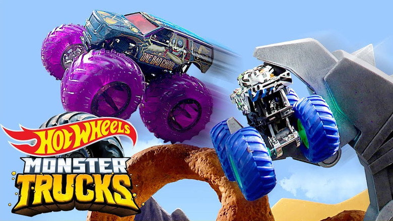 Monster Trucks Take Down Giant Scorpion!