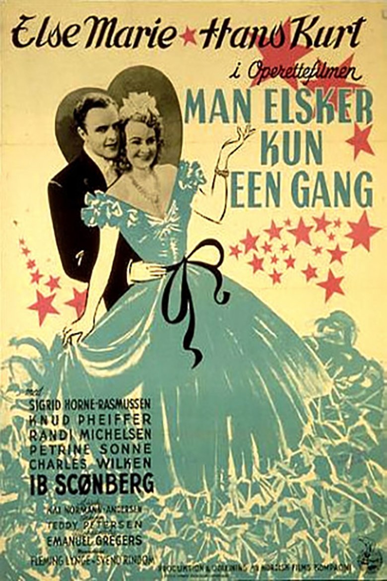 Man elsker kun een gang poster