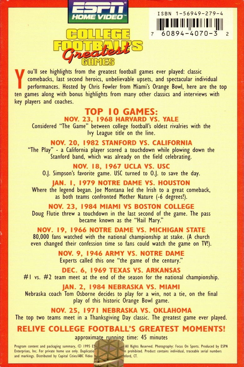 Imatge de College Football's Greatest Games