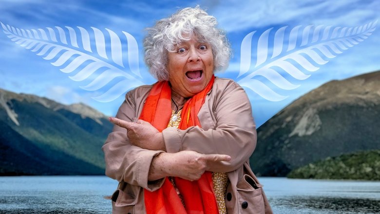 Miriam Margolyes in New Zealand backdrop