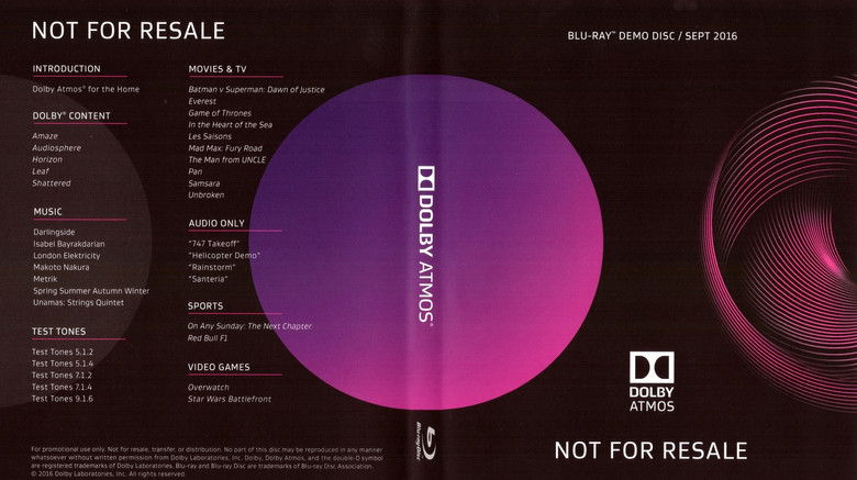 Dolby Atmos Demonstration Disc (1080p True-HD 7.1 Atmos) (2016 September)