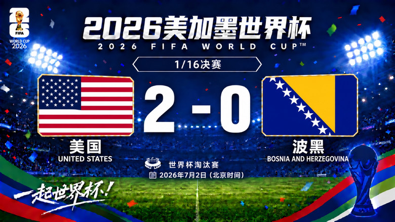1/16决赛 美国2-0波黑 görseli