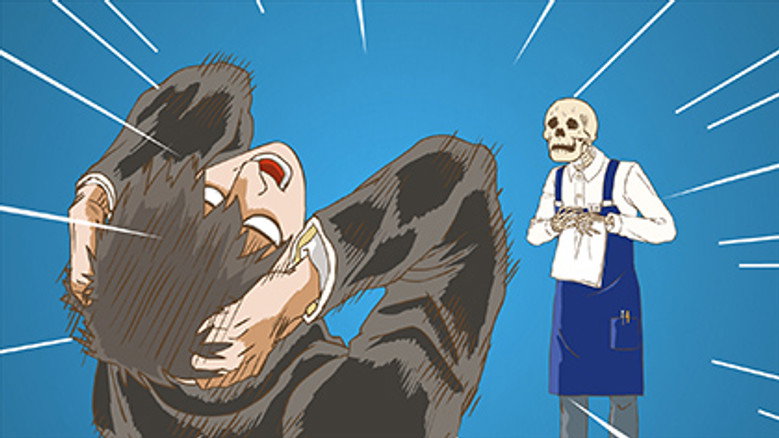 Still from Skull-face Bookseller Honda-san - Season 1 Episode 9