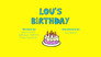 Lou's Birthday