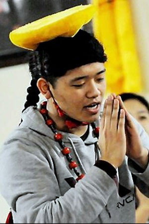 Tenzin Yeshi Paichang as Dalai Lama (Aged 2) in Kundun